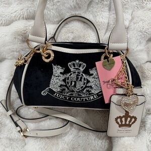 Juicy Couture classic Scottie dogs satchel bag black 🎀